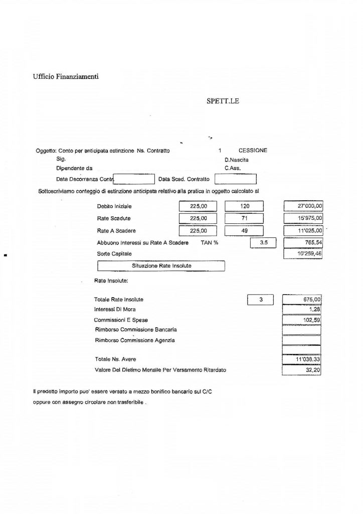 Tempi per rilascio liberatoria finanziaria